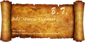 Báthory Tivadar névjegykártya